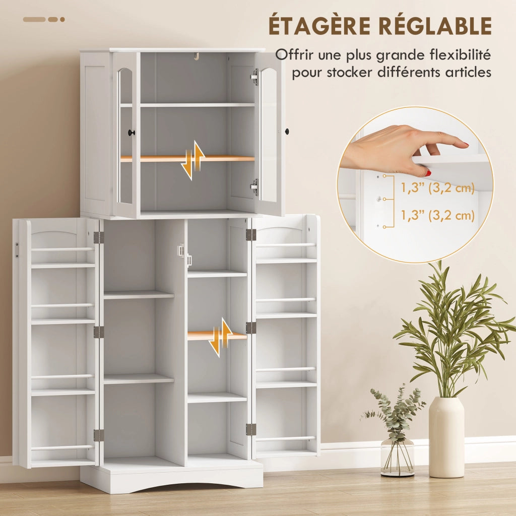 Cassettiera per cucina con ante in acrilico ¨C Zephmum ¨C Bianco 60x40x162 cm
