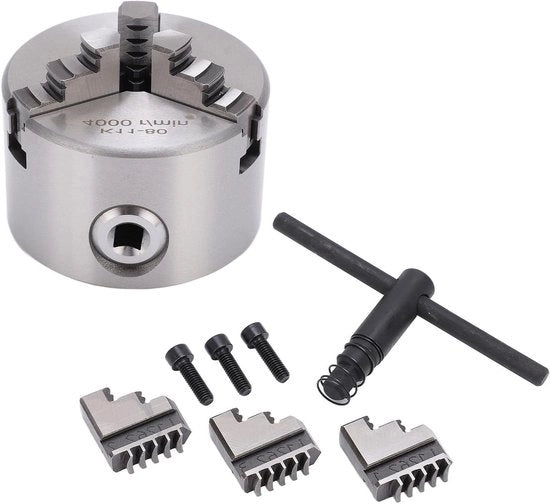 Draaibank Onderdelen - 80mm di diametro Hoge Centreren Chuck - 3 pollici Piccolo Volume per Sostituzione Industriale e Uso Domestico