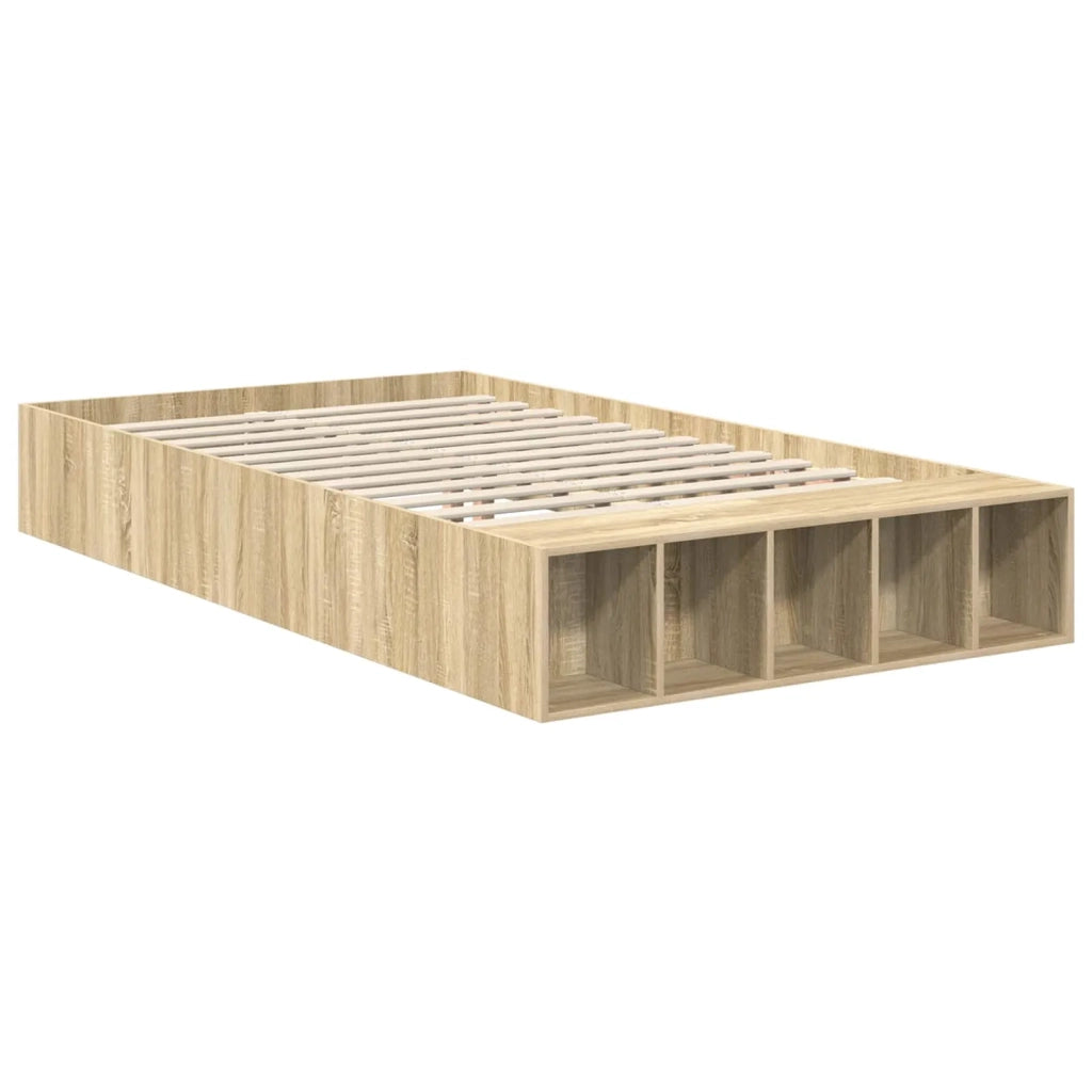 Struttura del letto con lo scaffale Rovere Sonoma 135 x 190 cm 3408377