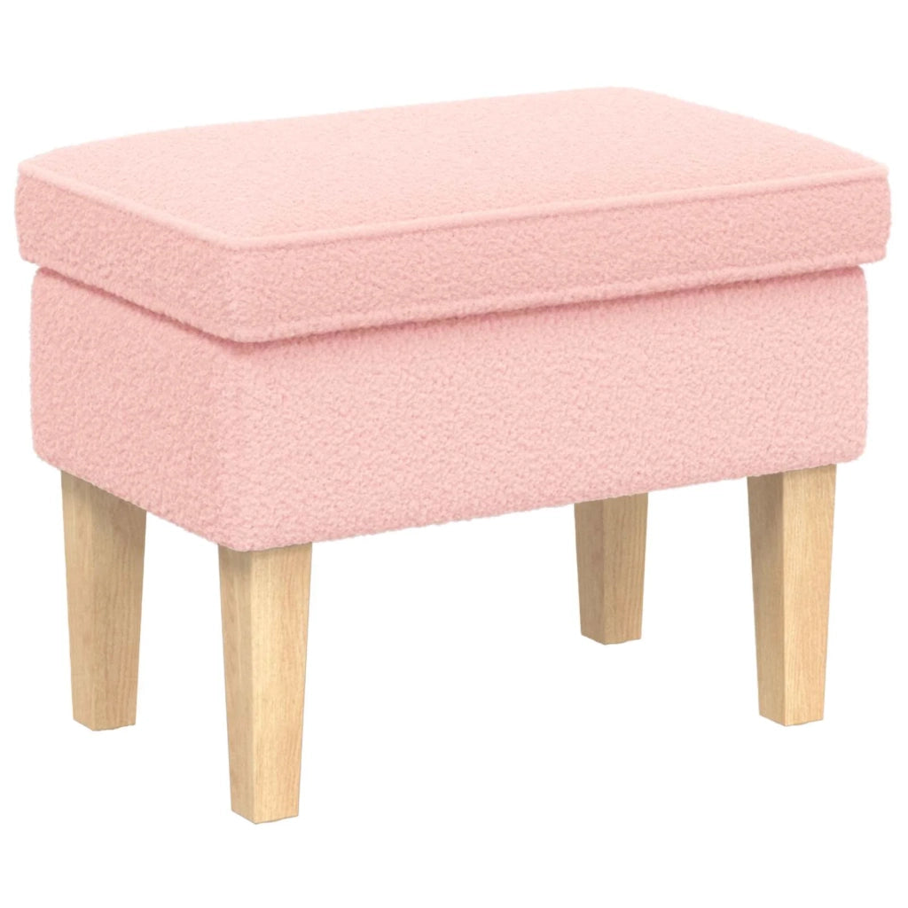 Poggiapiedi Rosa 55 x 35 x 41 cm Bouclé 42030004