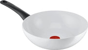 Wok in cottura inductiva con superficie ceramica 28 cm chiusura sicura sigillatura ceramica segnale termico indicatore di temperatura facile pulizia adatta per cottura inductiva 28 cm di profondità.
