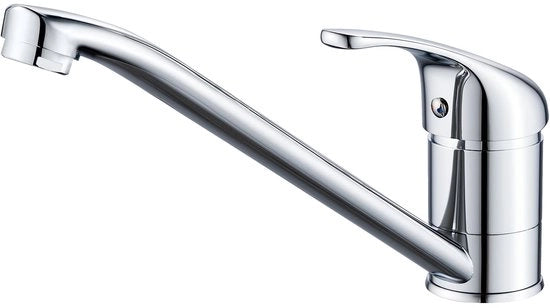 Keramica 360° rotante, miscelatore uniflusso, rubinetto da cucina con cartuccia ceramica, acciaio inox, finitura cromata