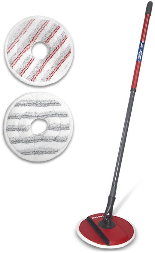 Mop con testa 360 gradi a microfibra per bastoncino a rotazione, accessori inclusi 2 pezzi