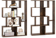 Libreria, scaffale aperto per ufficio con 6 ripiani, divisorio, scaffale per presentazione, scaffale per soggiorno, studio e ufficio, 80 x 30 x 119 cm (marrone)