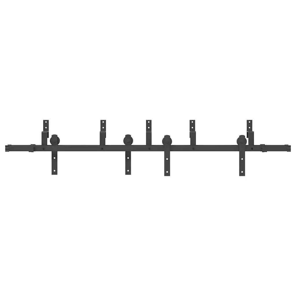 vidaXL Kit di Binari per Porte Scorrevoli 200 cm Acciaio Nero