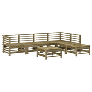 Set Salotto da Giardino 7 pz | Set di Mobili da Esterno in Legno Impregnato di Pino