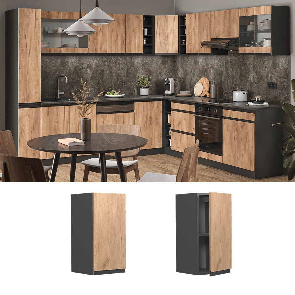 Vicco Pensile da cucina Quercia dorata 30 cm Forma a J