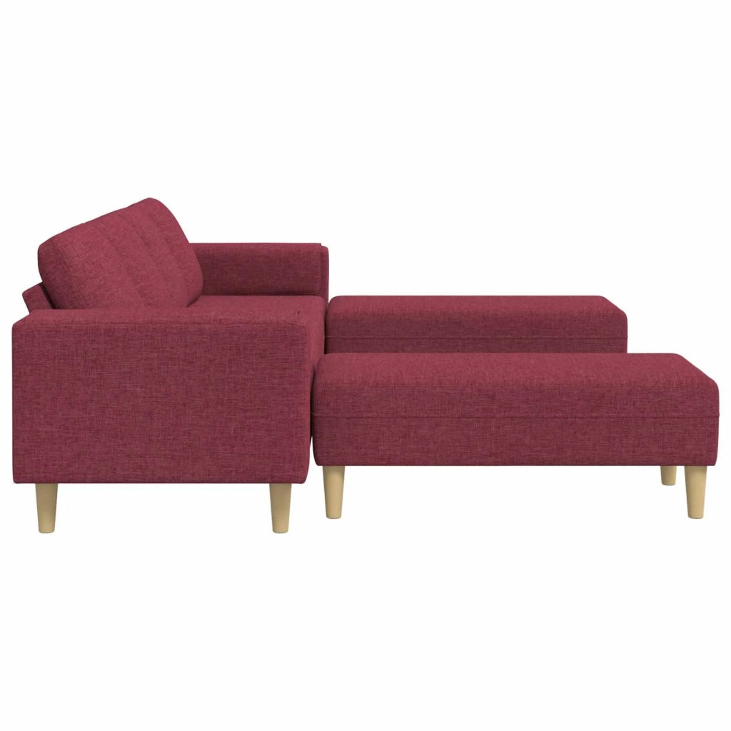 Divano per Soggiorno 3 pcs Rosso Vino 250 x 188 x 76 cm 3335115