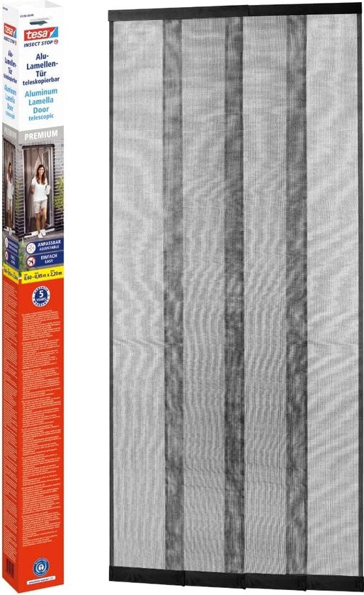 Telaio a Slat Schermo Porta Balcone e Terrazza - Protezione dalle Insetti con Slat - per Porte Balcone e Terrazza - Estendibile - Installazione Facile senza Foratura, Schermo Porta Balcone