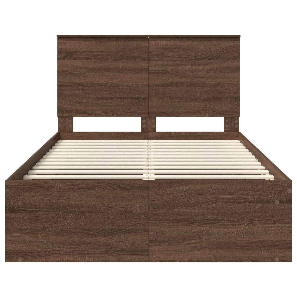 Struttura del letto Rovere Marrone 120 x 200 cm Pino massello 3409387