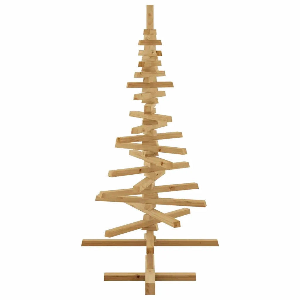 Albero di Natale in legno Marrone 120 cm Legno di pino massello
