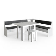 Vicco Gruppo panca ad angolo Bianco 210 x 41.5 cm con tavolo