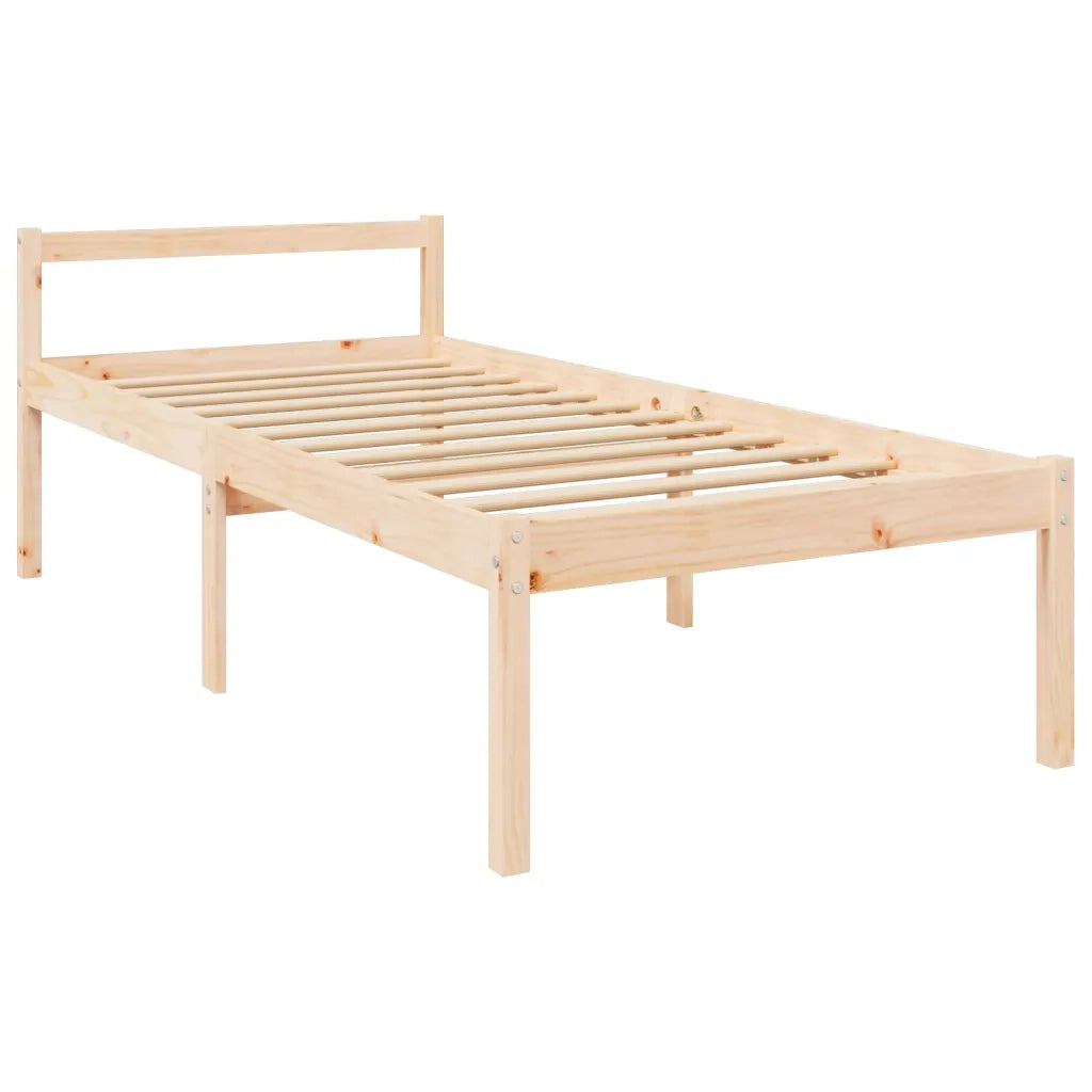 Letto per Anziani con Testiera Single in Legno Massello 3195511