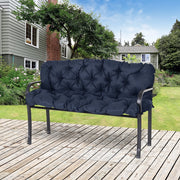 Cuscino per panca blu 150 x 98 x 8 cm con sei lacci