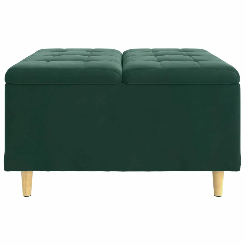 Pouf contenitore Verde Scuro 80 x 80 x 45 cm Velluto
