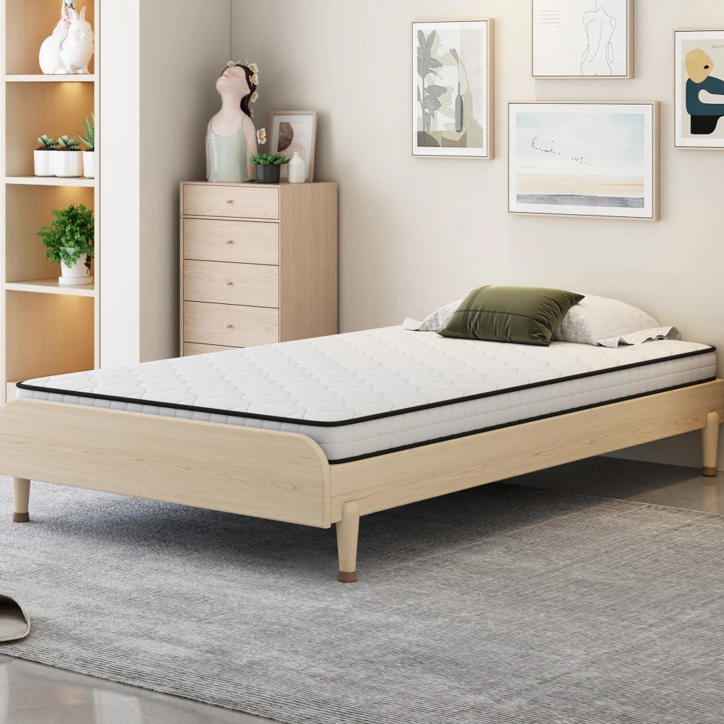 OKWISH Materasso a Molle 90×190 cm, Materasso Singolo H3, Design Ergonomico e Sollievo Lombare, senza Materasso, Bianco