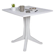 Tavolo da esterno Agostini, Tavolo quadrato fisso, Tavolino da giardino multiuso, 100% Made in Italy, Cm 70x70h72, Bianco