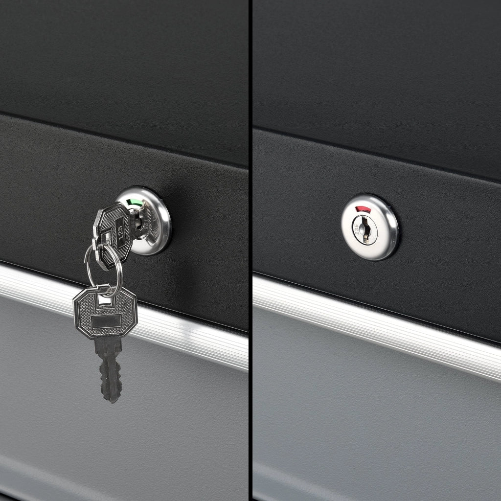 Carrello portautensili da officina con 5 cassetti 69 x 33 x 77,5 cm nero e argento 03_0008271