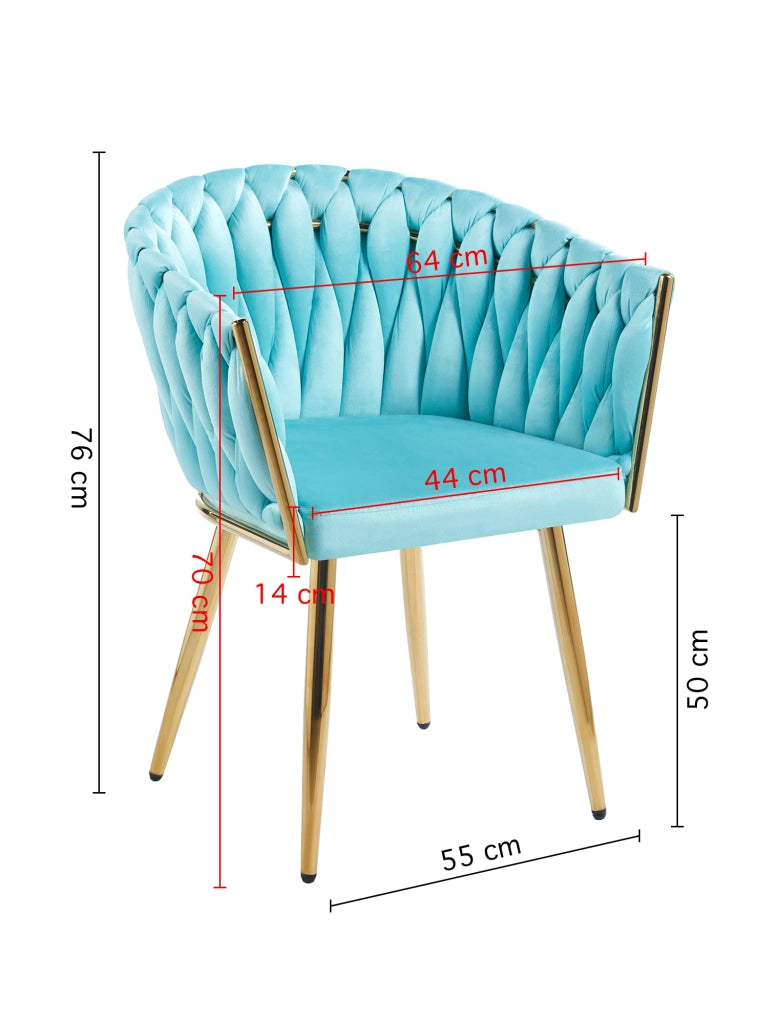 Poltrona Con Schienale In Velluto Intrecciato Design Moderno, Sedia Imbottita Circolare con Gambe in Metallo Placcato Oro Poltroncina  - Tiffany