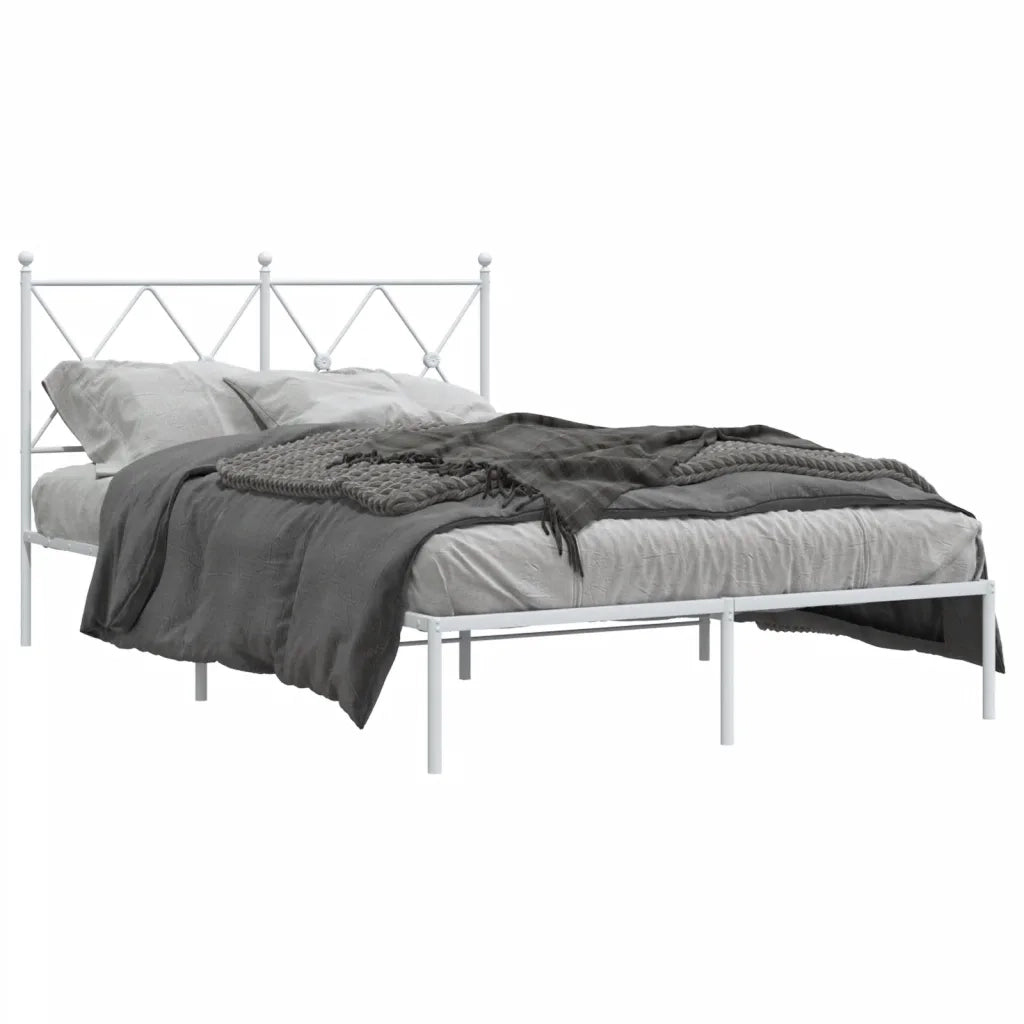 Giroletto con Testiera-Struttura Letto con testiera in Metallo Bianco 120x200 cm 951075