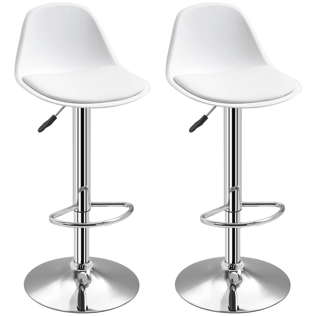 Set di 2 Sgabelli da Bar ¨C zephmum ¨C Altezza Regolabile 82-104 cm, Bianco