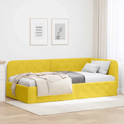 Cornice del letto ad angolo Giallo 90 x 200 cm Velluto