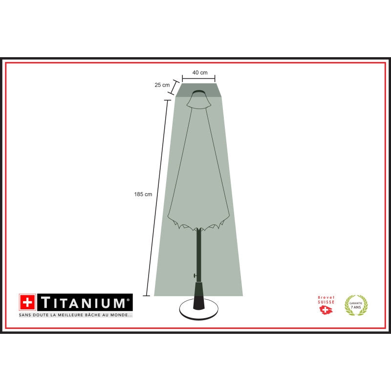 Copertura TITANIUMÂ® per ombrellone 185 x 40 x 25 cm