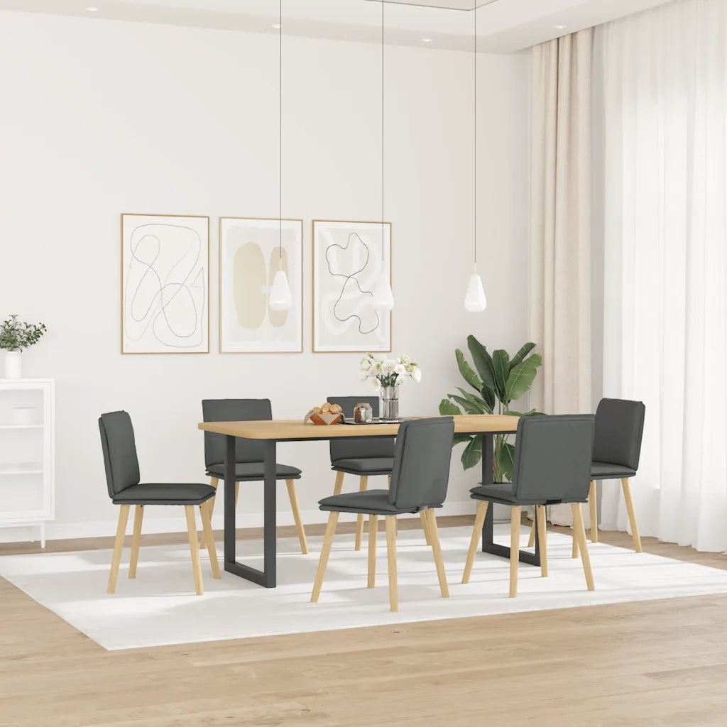 vidaXL Sedie da Pranzo 6 pz Grigio Scuro in Tessuto