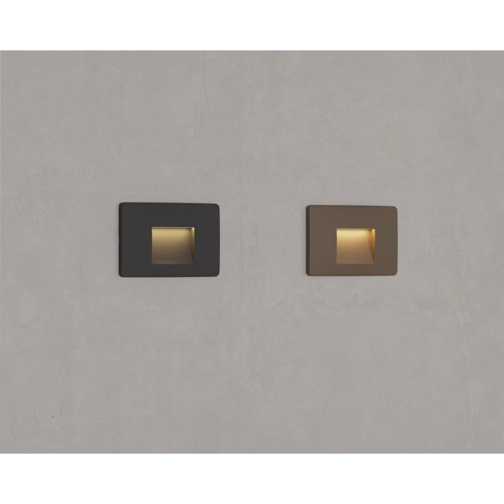 Beneito & Faure - Luce da incasso segnapasso LED Mis Sq Wall 3W - Segnapasso da parete squadrato IP65 Switch 2700K/3200K/4000K - Nero