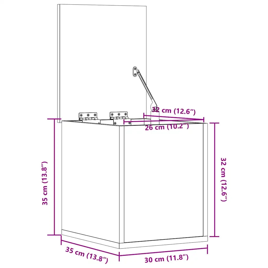 Contenitore Portaoggetti Bianco 30x35x35 cm in Truciolato 840667