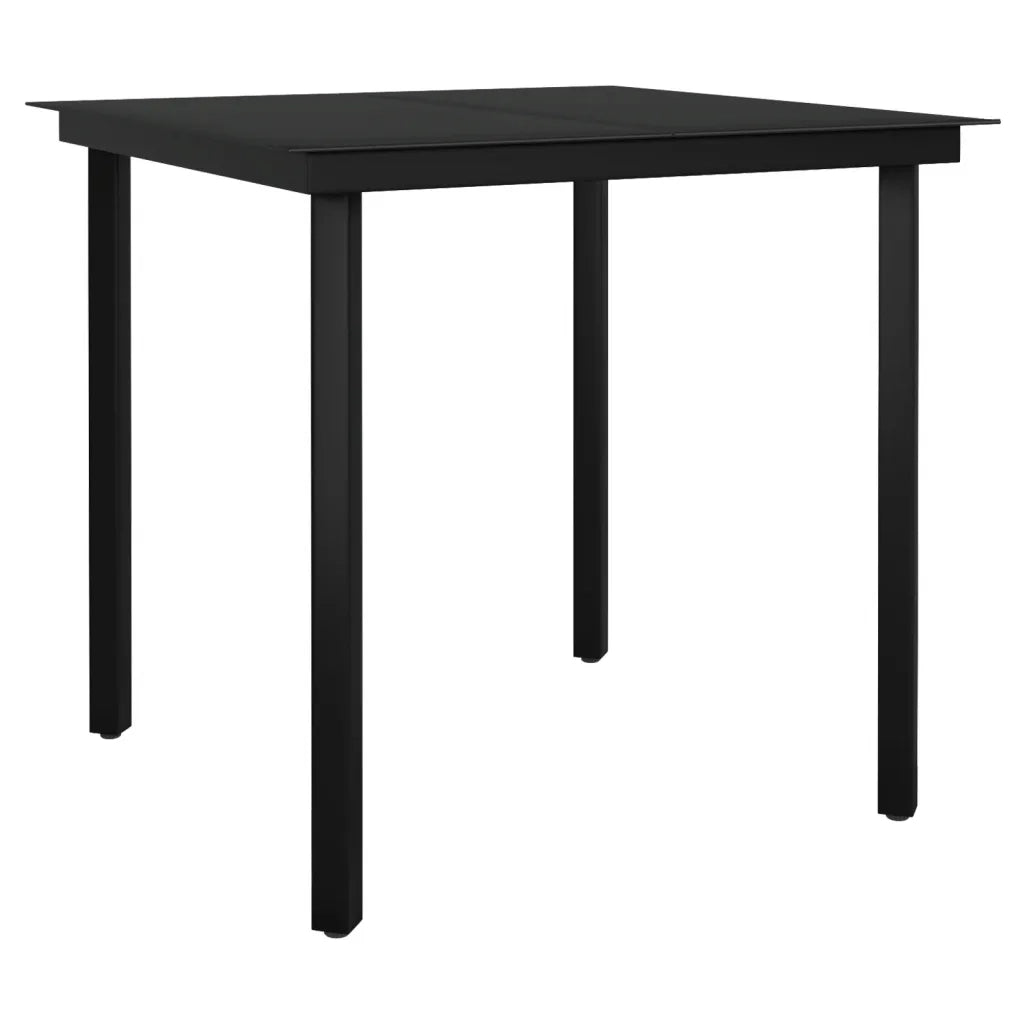 Set da Pranzo per Giardino 3 pz con Cuscini Polyrattan e Vetro