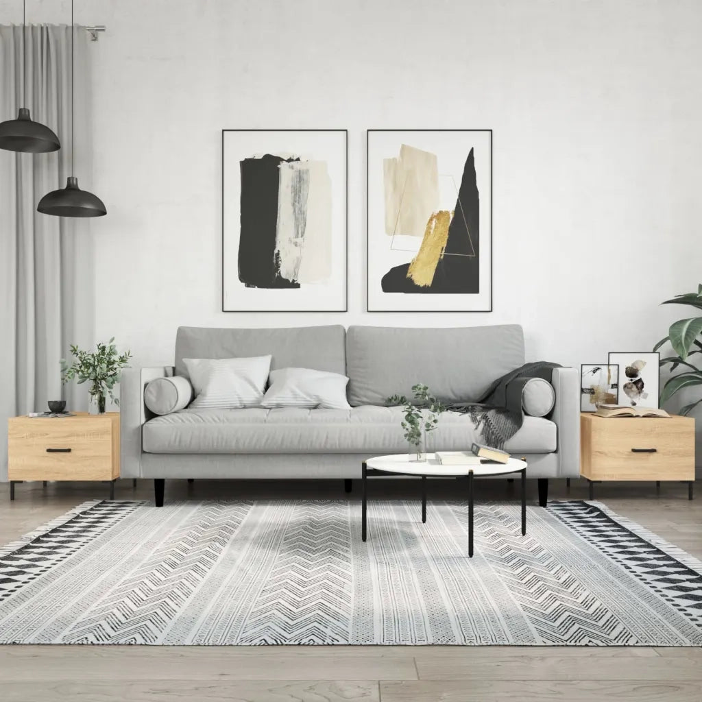 2 pz Tavolini salotto | Tavolino da caff¨¨ | Tavolino da Soggiorno Rovere Sonoma 50x50x40cm Legno Multistrato