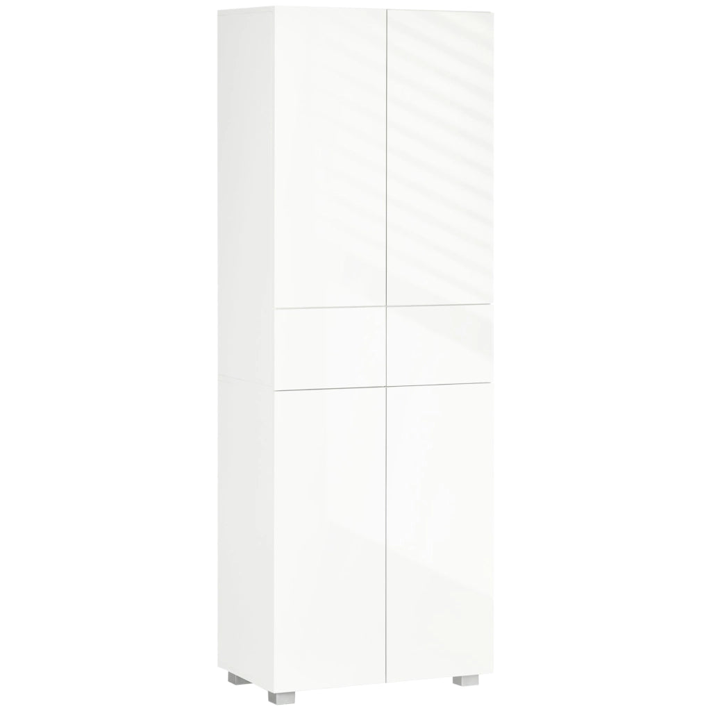 Dispensa Cucina 60x35x170 cm in MDF e Truciolato Bianco