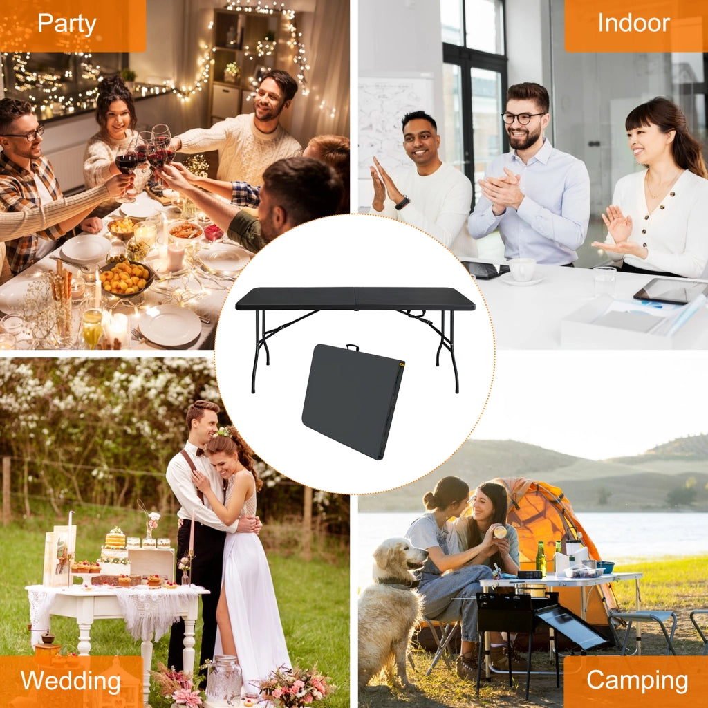 Tavolo Pieghevole Portatile ¨C MINIMAL ¨C Nero, 135 kg, Campeggio/Esterno