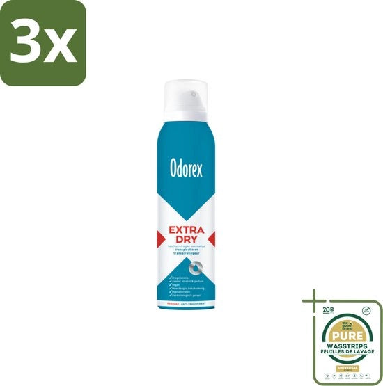 Anti-transpirante spray per capelli - Extra asciutto - 3 x 150 ml - Confezione economica - Per uso su macchina da caffè