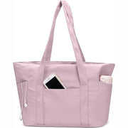 Borsa da viaggio/laptop, essenziale per le tue escursioni, grande shopper con chiusura a zip e maniglia superiore, adatta per viaggi e lavoro - rosa