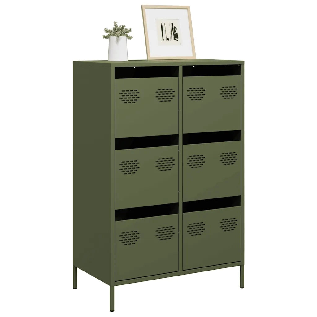 Credenza Verde Oliva 68x39x101,5 cm in Acciaio 851224
