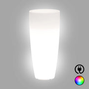 Vaso luminoso alto moderno di design Ø40 H90 in polimero resistente con LED multicolor per interno ed esterno - Made in Italy - Monacis