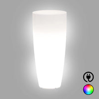 Vaso luminoso alto moderno di design Ø40 H90 in polimero resistente con LED multicolor per interno ed esterno - Made in Italy - Monacis