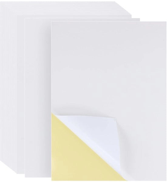 Papello adesivo 500 fogli A4 - Etichette autoadesive per stampante - Adatte per stampante a getto d'inchiostro/laser - Facili da staccare - Carta di carta adesiva - Bianco - Etichette