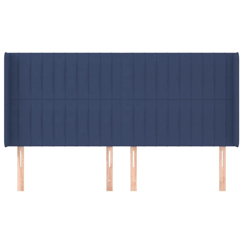 Testiera ad Orecchio-Testata con Orecchie Blu 163x16x118/128 cm in Tessuto 466998