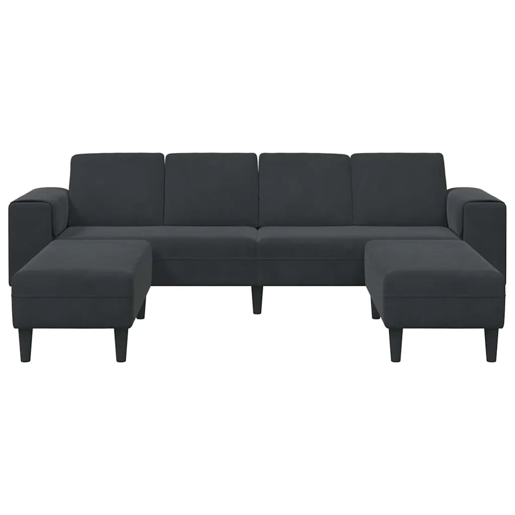 Set di divani 3 pcs Nero Velluto
