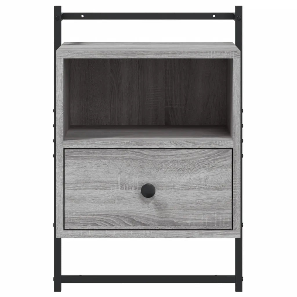 Comodino | Armadio da Notte | Mobiletto da notte a Muro Grigio Sonoma 40x30x61 cm Legno Multistrato
