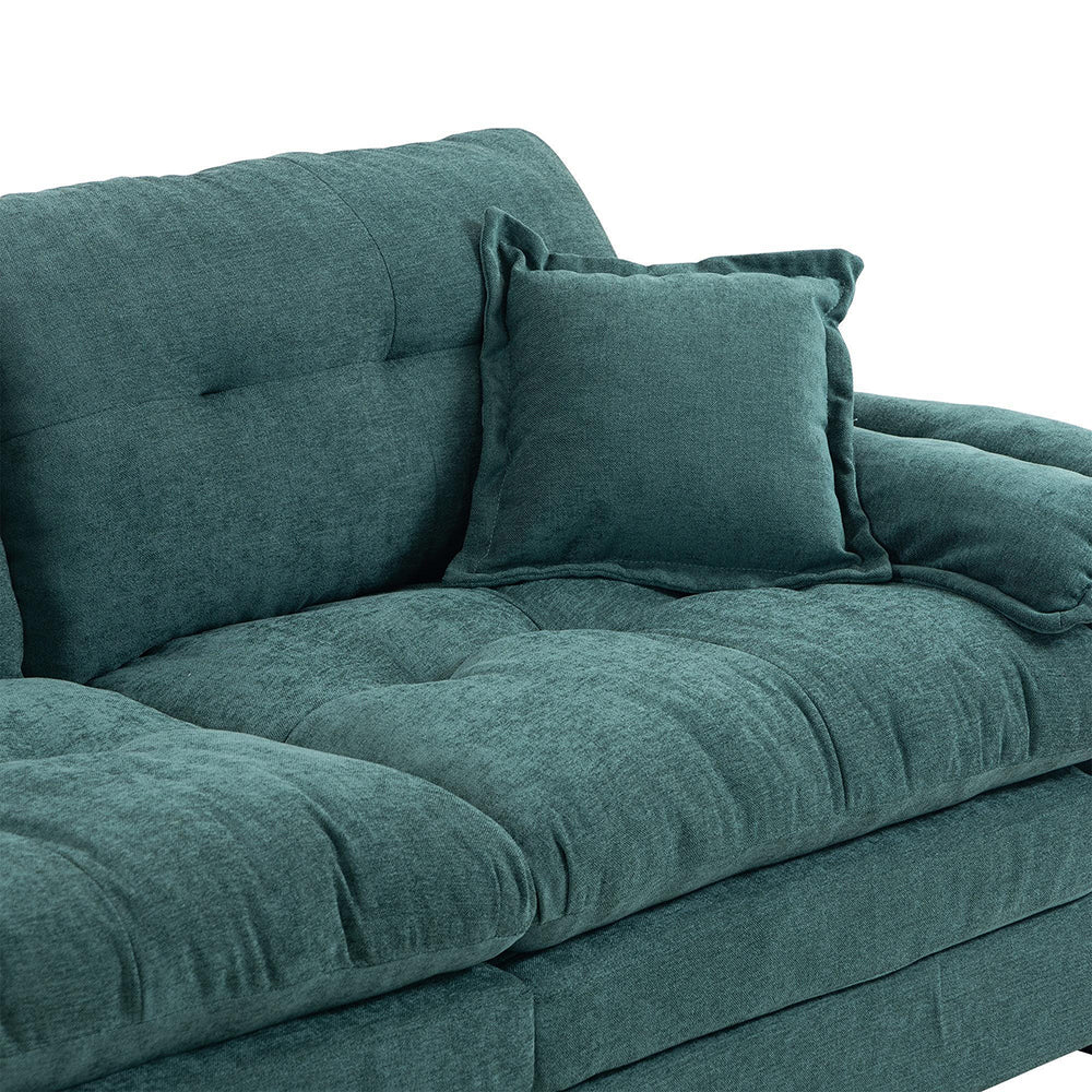 Divano singolo in chenille - Xylo - 213 cm - Cuscini doppio strato