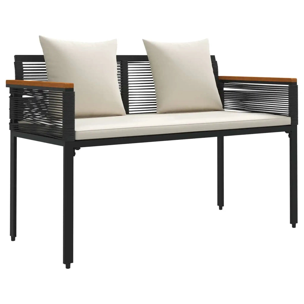 Panchina da esterno Nero e Bianco Crema 117 x 54 x 74.5 cm 42025238