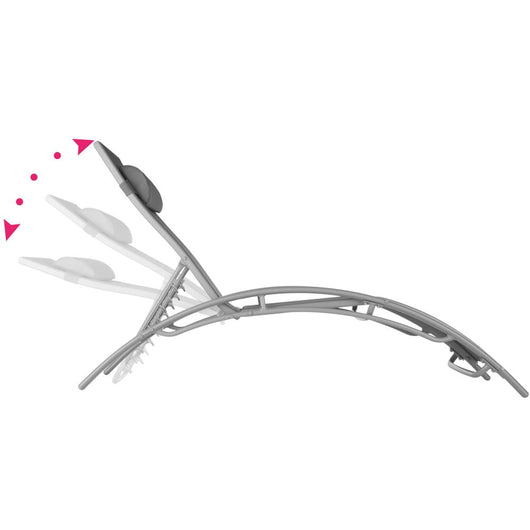 Set di 2 lettini prendisole con cuscino per la testa grigio 2208196