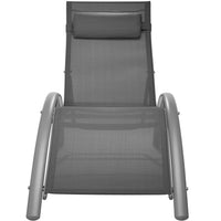 Set di 2 lettini prendisole con cuscino per la testa grigio 2208196