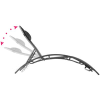 Set di 2 lettini prendisole con cuscino per la testa nero 2208198