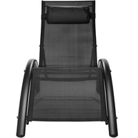 Set di 2 lettini prendisole con cuscino per la testa nero 2208198