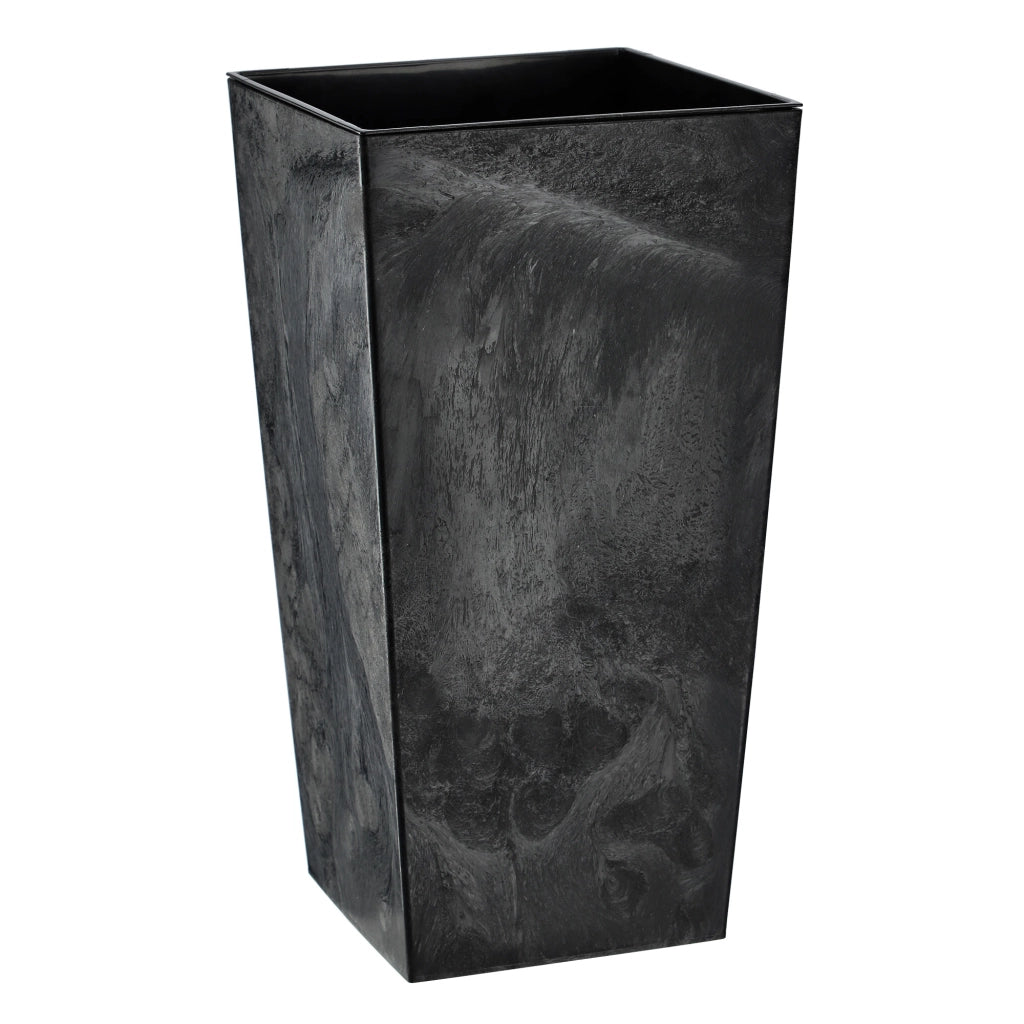 Vaso da giardino KADAX con inserto per fiori, grande e alto, nero, 19x36 cm